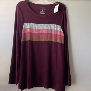 Sonoma Maroon striped lightweight sweater